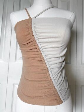 Anthropologie Dolan Two Toned Camisole Size Small Asymmetric Ruched Halter Top